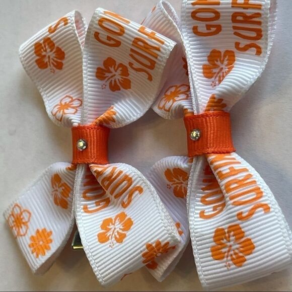 Bow pair hair bows accessories Gone surfing NEW - Picture 15 of 16